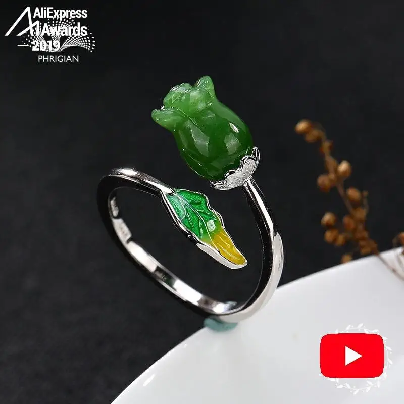 Кольцо женское из серебра 925 пробы с изумрудом | Украшения и аксессуары