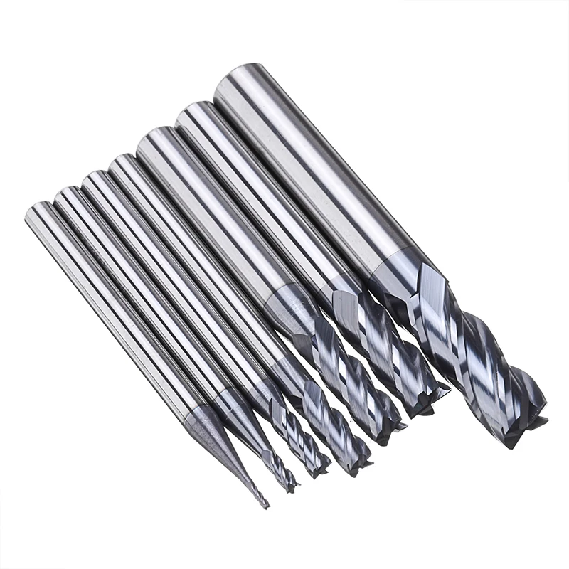 7 шт./компл. 4 флейты карбида вольфрама Концевая фреза 50 градусов CNC токарный
