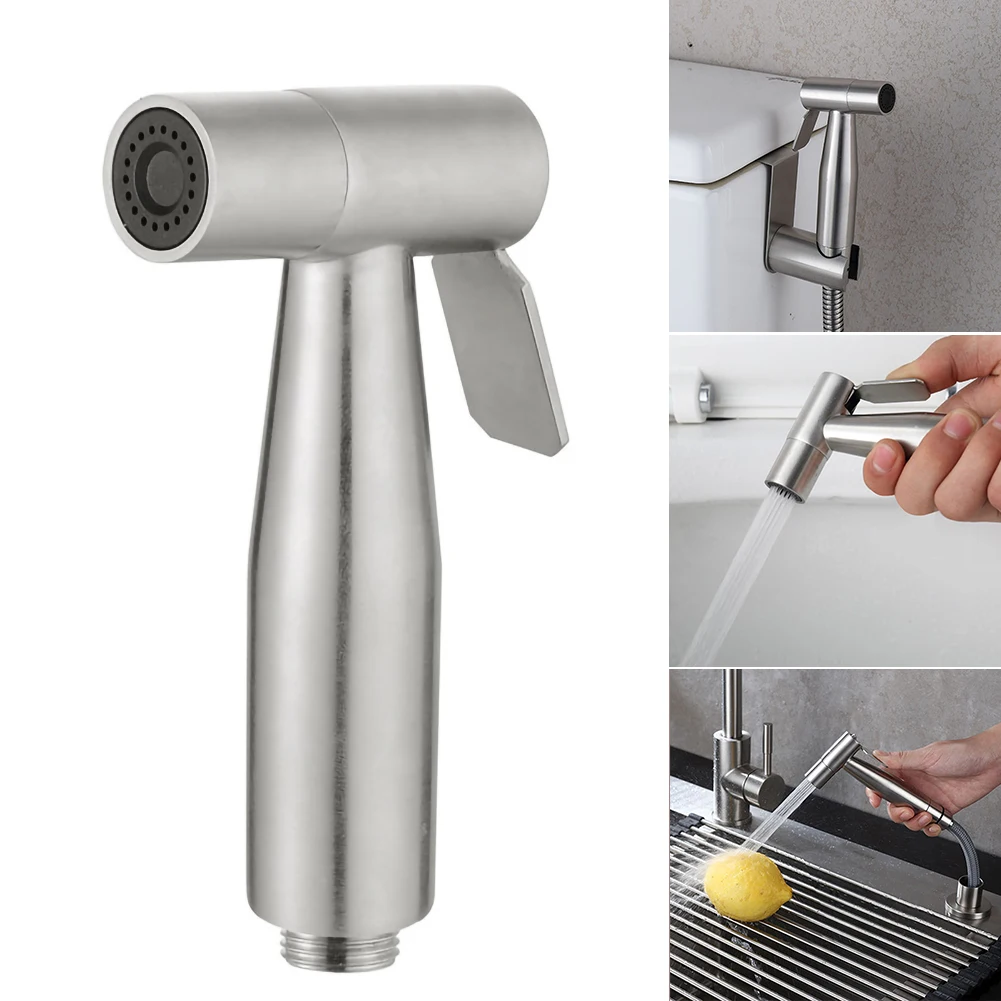 

Stainless Steel Handheld Bidet Spray Shower Head Toilet Shattaf Hose Bathroom