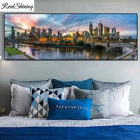 full square round drill 5d diy diamond painting melbourne city building scenery embroidery cross stitch mosaic large decor f873