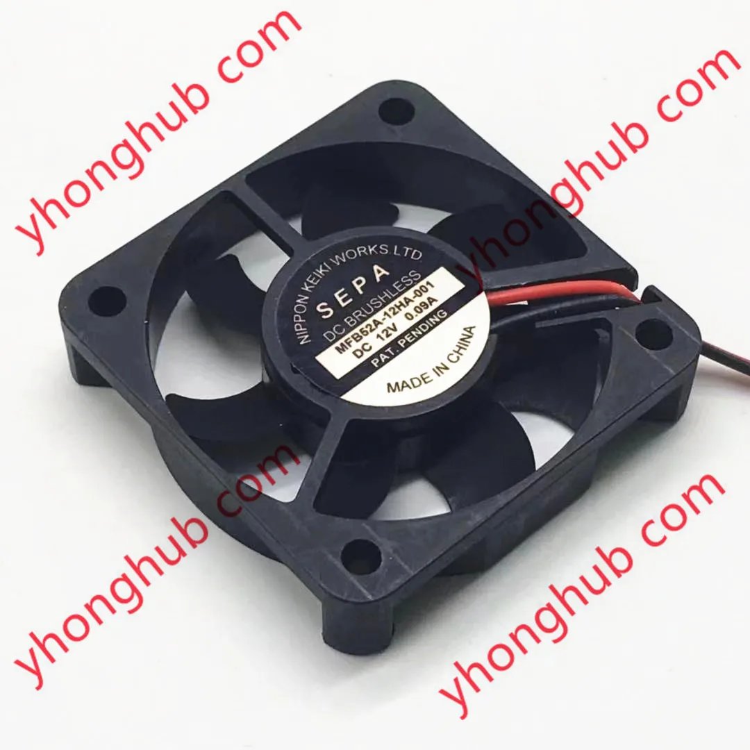 Фото SEPA MFB52A-12HA-001 DC 12V 0.09A 50x50x10 мм 2-проводной серверный квадратный вентилятор №1
