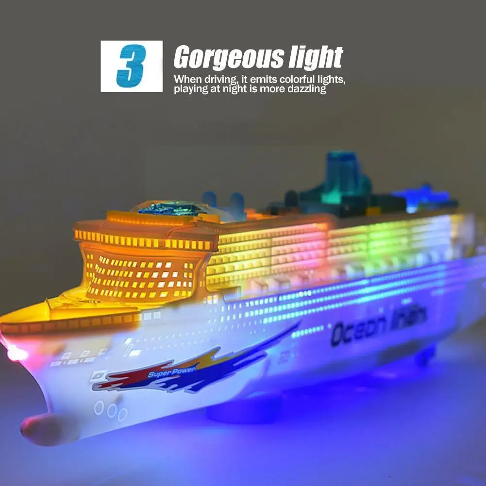 

Electric Kids Action Toy Steamship With Lights And Toy Plastic For Boys Girls LED Gifts Model Simulation And Lights Sounds G0Y3