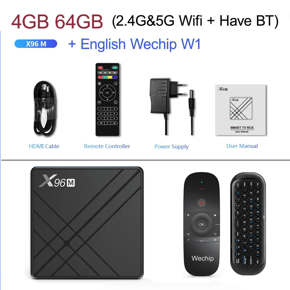 4G64G add W1 X96 M X96 Smart Android 9,0 tv BOX 4 Гб 64 ГБ 32 ГБ Allwiner H603 четырехъядерный 2,4G& 5G Wifi BT 6K HDR Youtube Netflix Отт видео плеер - Цвет: 4G64G add W1