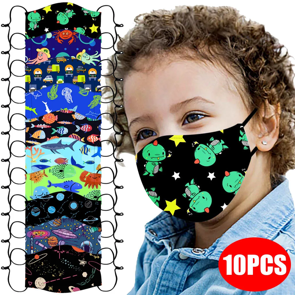10/12 шт. детская маска для лица моющиеся маски с героями мультфильмов детей