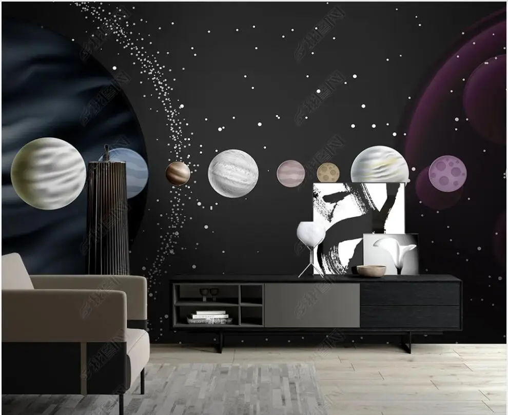 

3d photo wallpaper for walls in rolls custom mural Universe starry sky planet living room home decor 3d panels on the wall