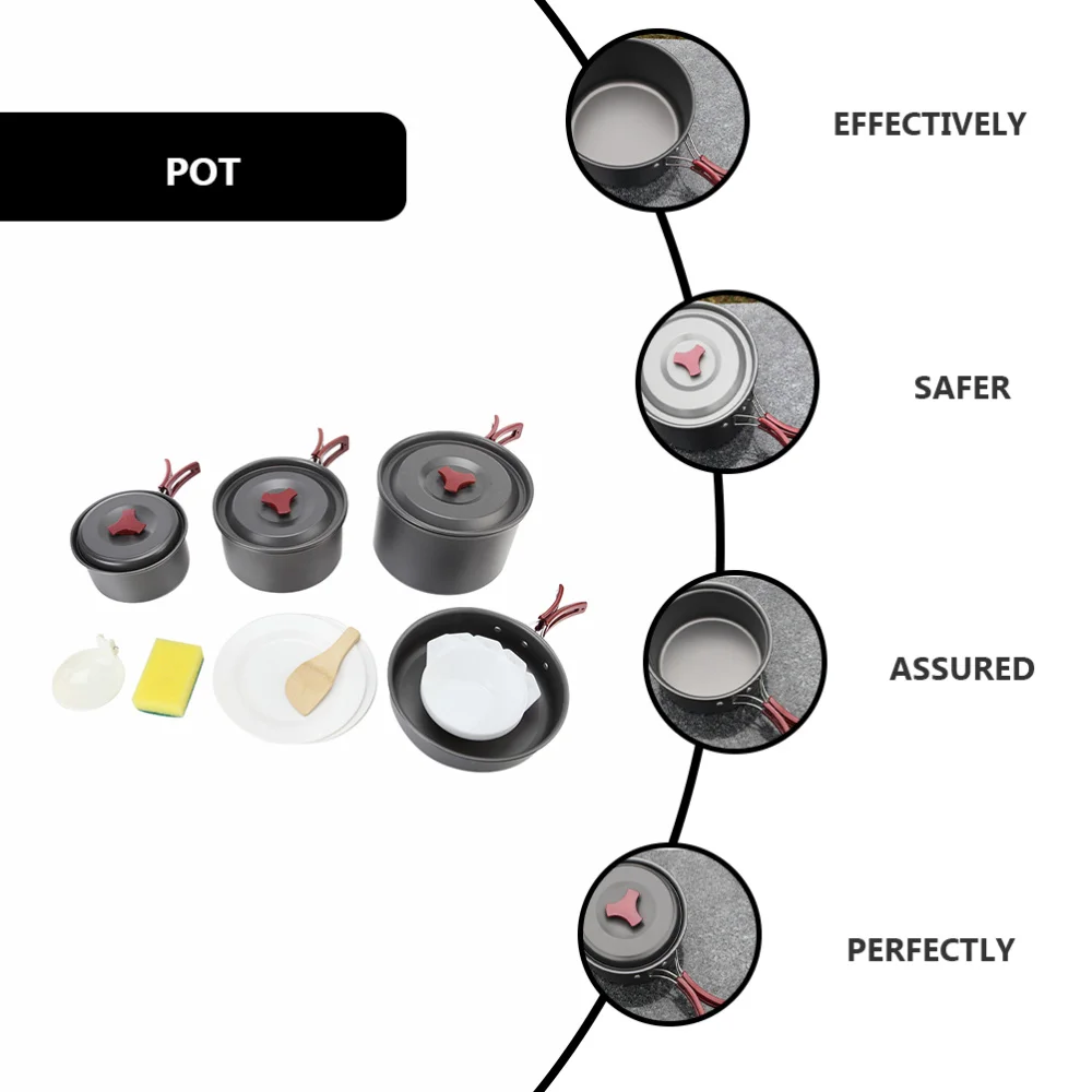 

1 Set Camping Cookware Backpacking Cookware Kit Portable Cooking Equipment