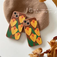 moskado tpu colorful dermatoglyph tulip phone case for iphone 11 12 13 pro max x xs max xr mobile phone protective soft cover
