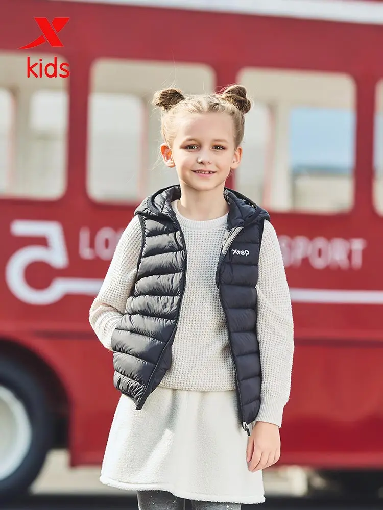 Пуховик для девочек и мальчиков Xtep модный теплый хлопковый жилет утепленные