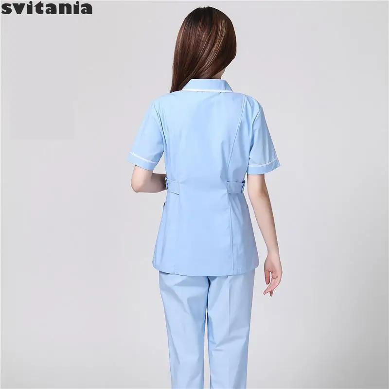 Свiтания светильник синий с коротким рукавом женская униформа медсестры