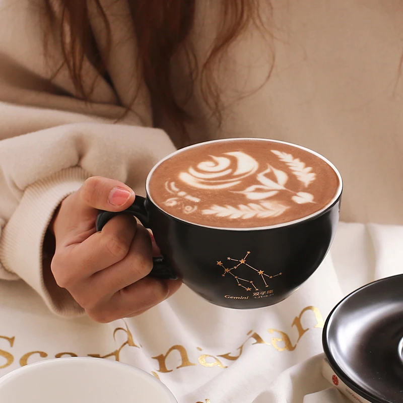 

Nordic Creativity Modern Design Art Coffee Cup Saucer Set Luxury Ceramic Coffee Mug Bone China High Quality Caneca Mugs BC50BD