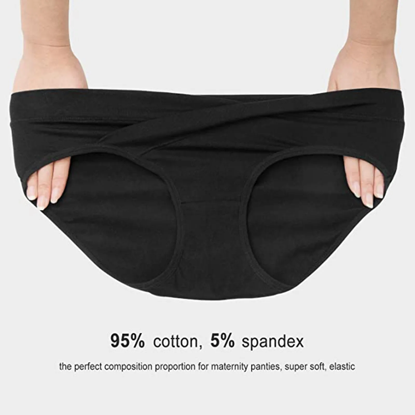 

TELOTUNY Maternity Knickers Women's Low Waist V Shaped Underwear Cotton Soft Breathable Stretch Pregnancy Postpartum Panties