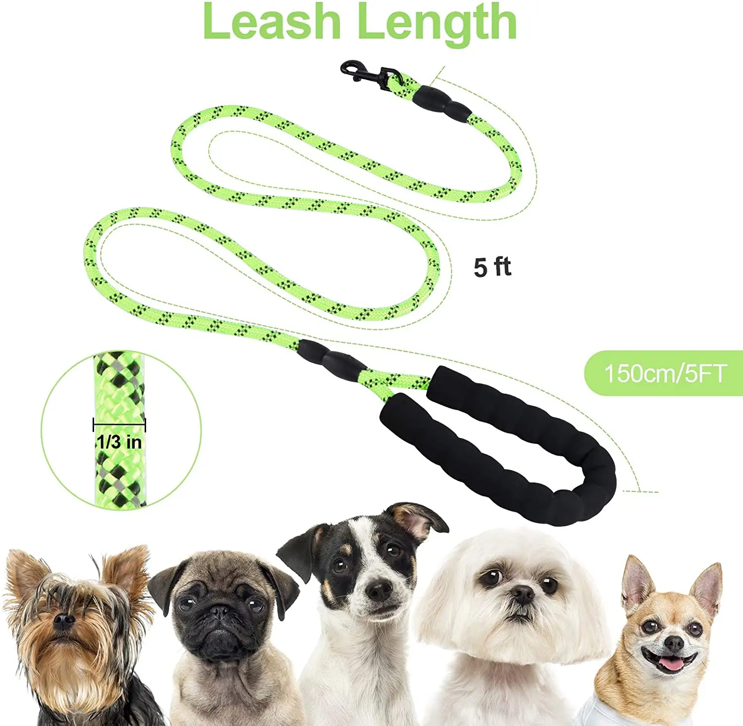 Бесплатная доставка Светоотражающий Поводок для больших собак нейлоновая