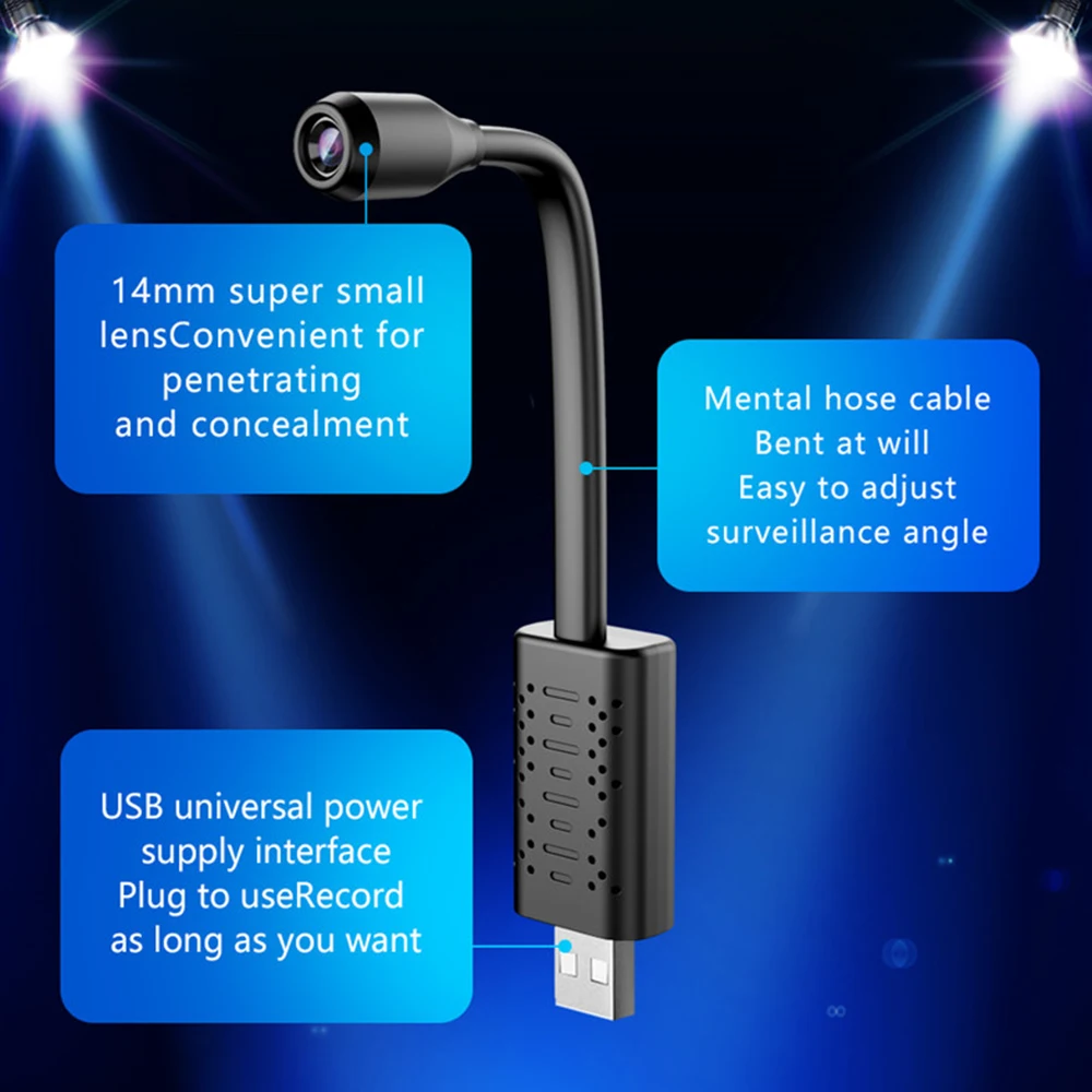 Умная мини камера видеонаблюдения HD Wi Fi USB H.264 IP AI функция обнаружения человека