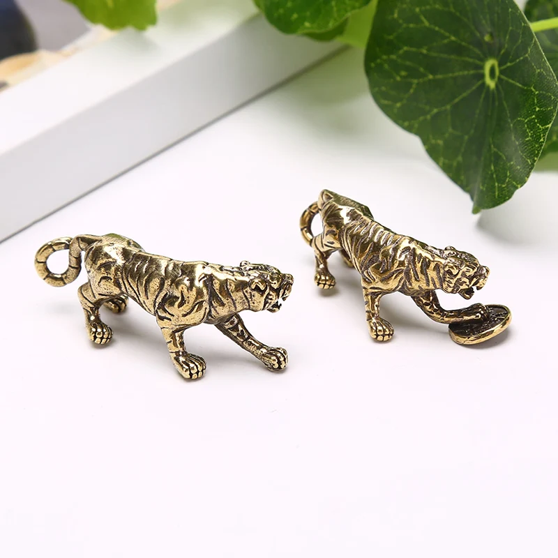 Твердые Медь принтом Тигр рыбы брелки Винтаж Глянцевая латунь животных Подвески
