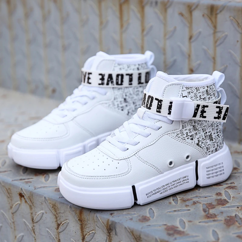 Кожаные Нескользящие Детские кроссовки с толстой подошвой Баскетбольная обувь