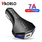 VAORLO QC3.0 7A 35 Вт быстрая зарядка автомобильное зарядное устройство двойной USB порт TypeC PD Qulickly порт для зарядки разъем для автомобильного прикуривателя Разветвитель гнезда