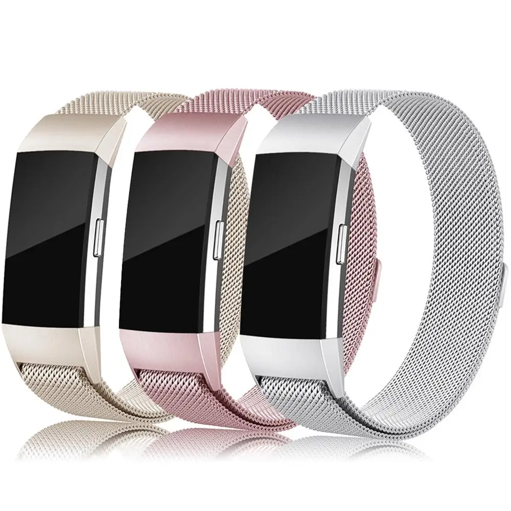 

onedream Milanese Magnetic Replacement watch Strap Sport Women Men Wristbands SmartWatch Band for Fitbit Charge 2