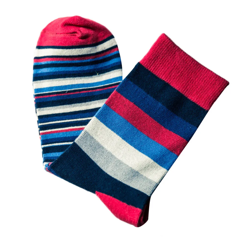 

Comfortable Man Crew Socks Fashion Colorful Stripe Autumn Winter Cotton Lengthen Men's socks Calcetines Chaussette Y730