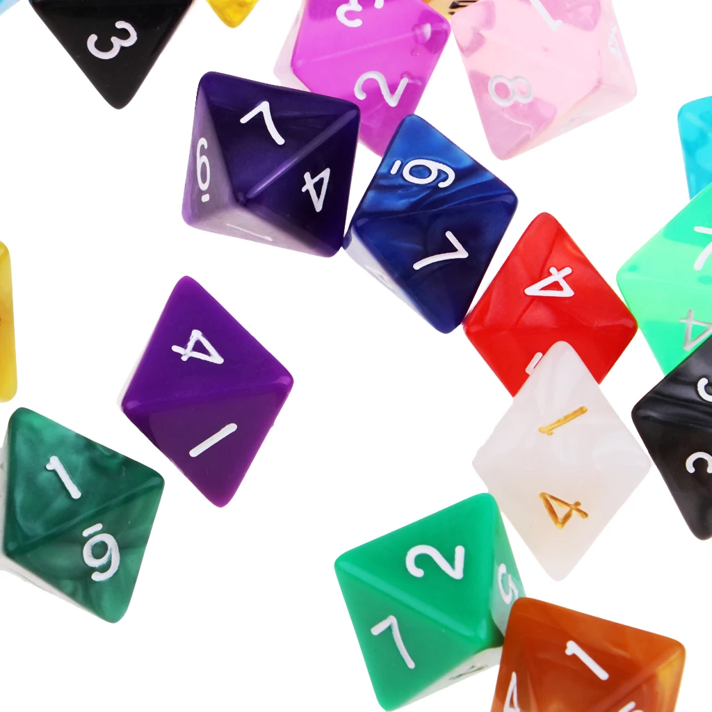 25 шт. многогранные акриловые кости d8 8 сторонние для MTG TRPG настольные игры