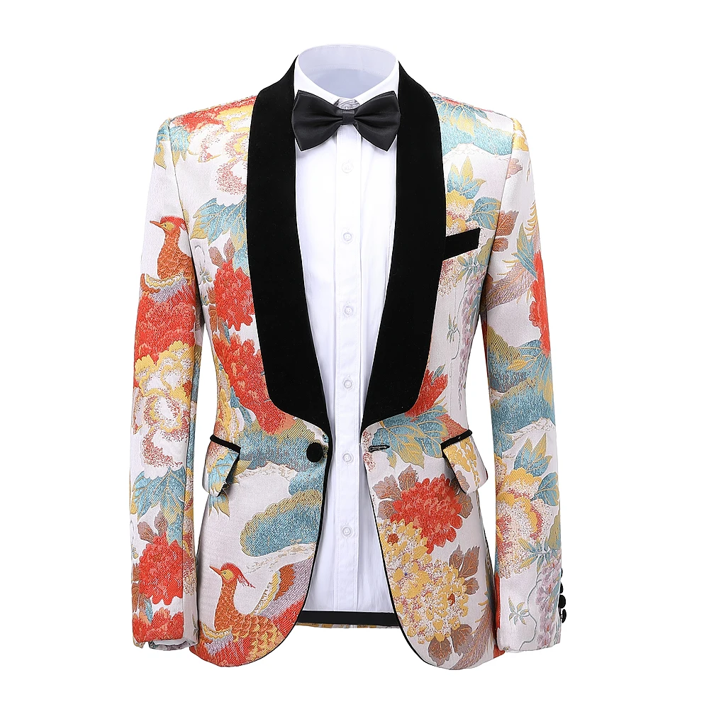 Chinese palace style Men's Suit Formal 2 Pieces Party Shawl Lapel Soft Wool Prom Tuxedos For Wedding Groomsmen (Blazer+Pants) | Мужская