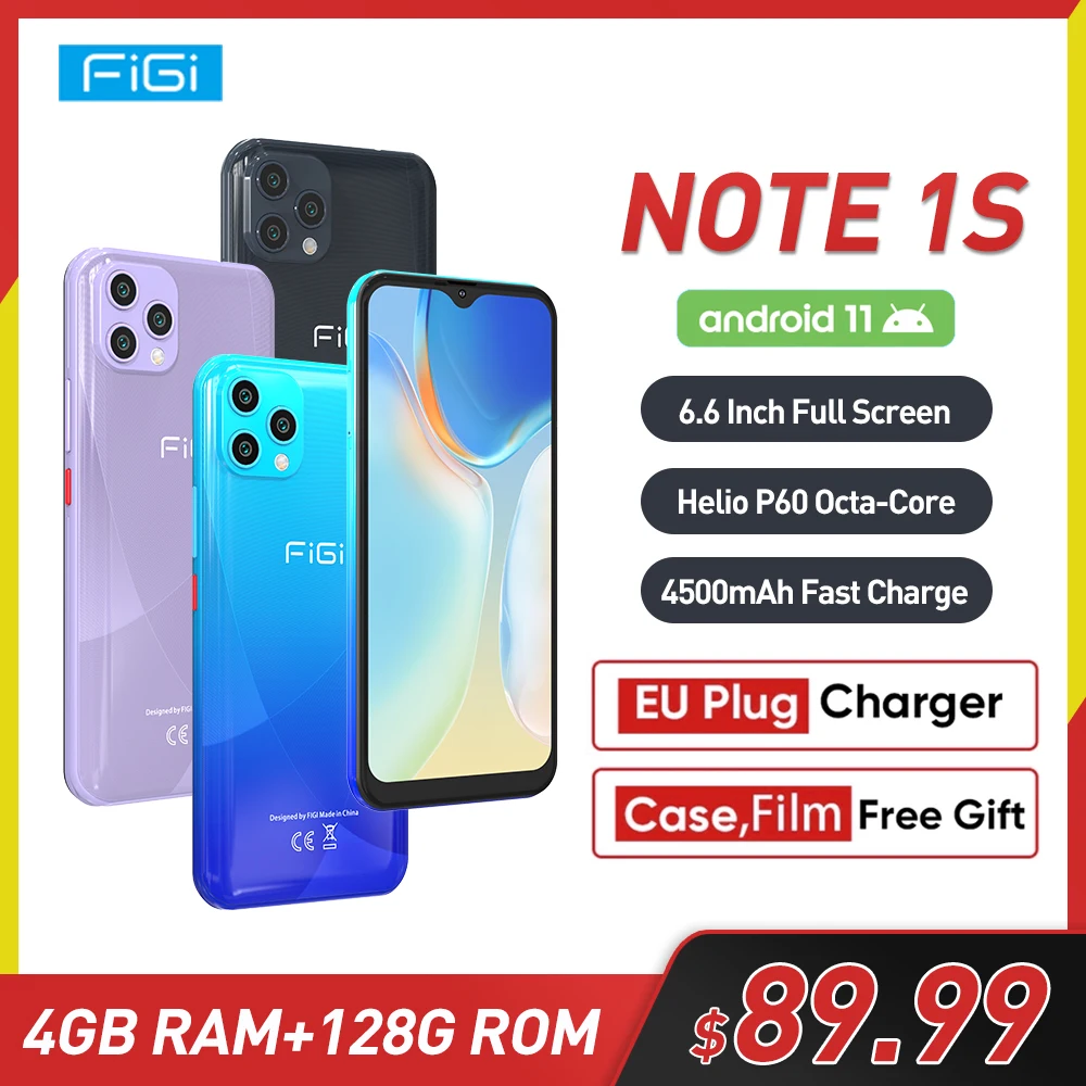 Figi nota 1s 4g ram 128g rom smartphone 6.6 Polegada helio p60 octa núcleo do telefone móvel 13mp câmera traseira 4500mah carga rápida celular (0)