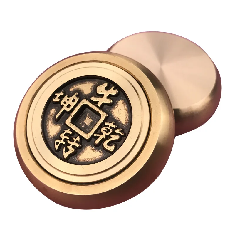 

Brass Lucky Fortune Spinner Metal Hand Gyro Copper Fingertip Fidget Spinners 688 Bearing 4mins Toys For Children Adult Gifts