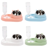 double dog cat bowls pet automatic water dispenser with detachable stainless steel bowl cat dog feeder bowl pet food water bowls