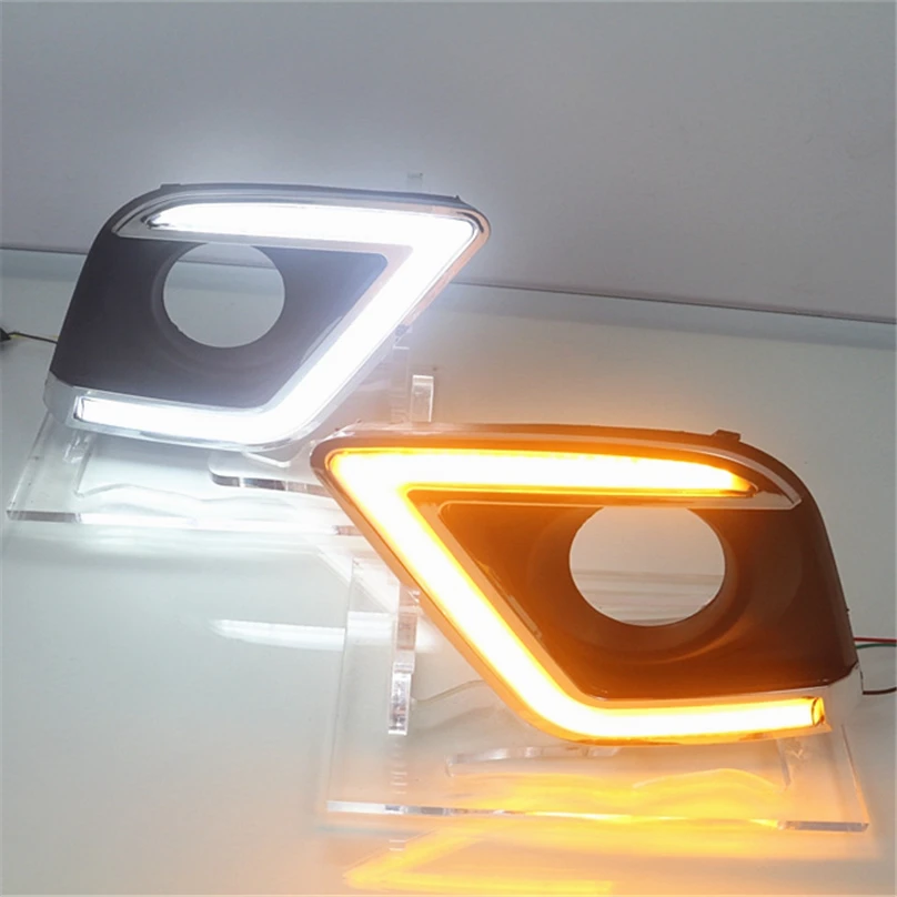 Car Flashing 1Set For Toyota Hilux Revo Vigo 2015 2016 2017 LED DRL Daytime Running Lights Daylight Waterproof Signal Styling | Автомобили