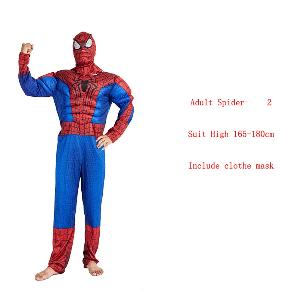 Spider 2 VEVEFHUAG супергерой Мстители эндгейм одежда комбинезон Капитан Америка Супермен Бэтмен Халк Железный человек Тор мускул костюмы для косплея - Цвет: Spider 2