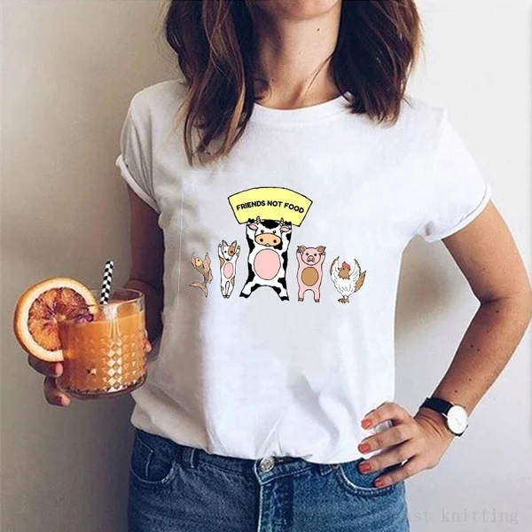 

Animal Protection Association T-shirt Ladies Cool Summer O Neck Short Sleeves White Shirts T-Shirt S-2XL