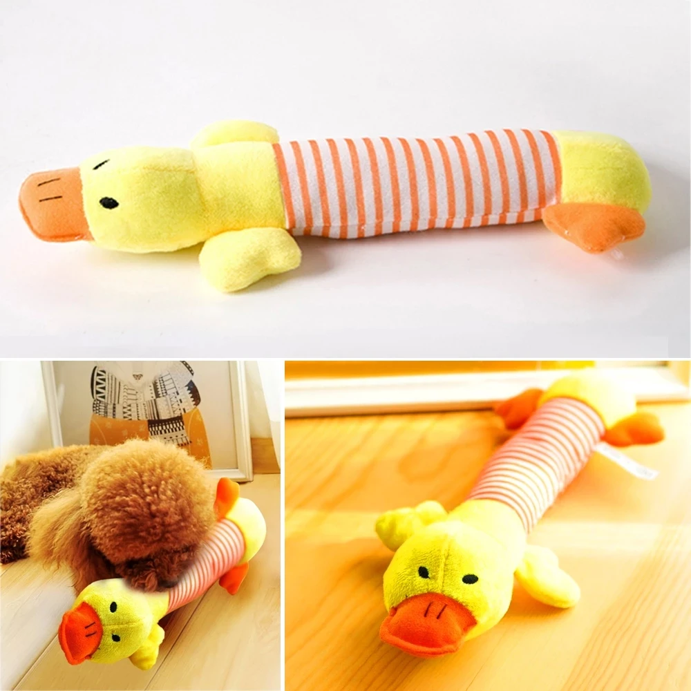 

Cute Pet Dog Cat Plush Squeak Sound Dog Toys Funny Fleece Durability Chew Molar Toy Fit for All Pets Elephant Duck Pig