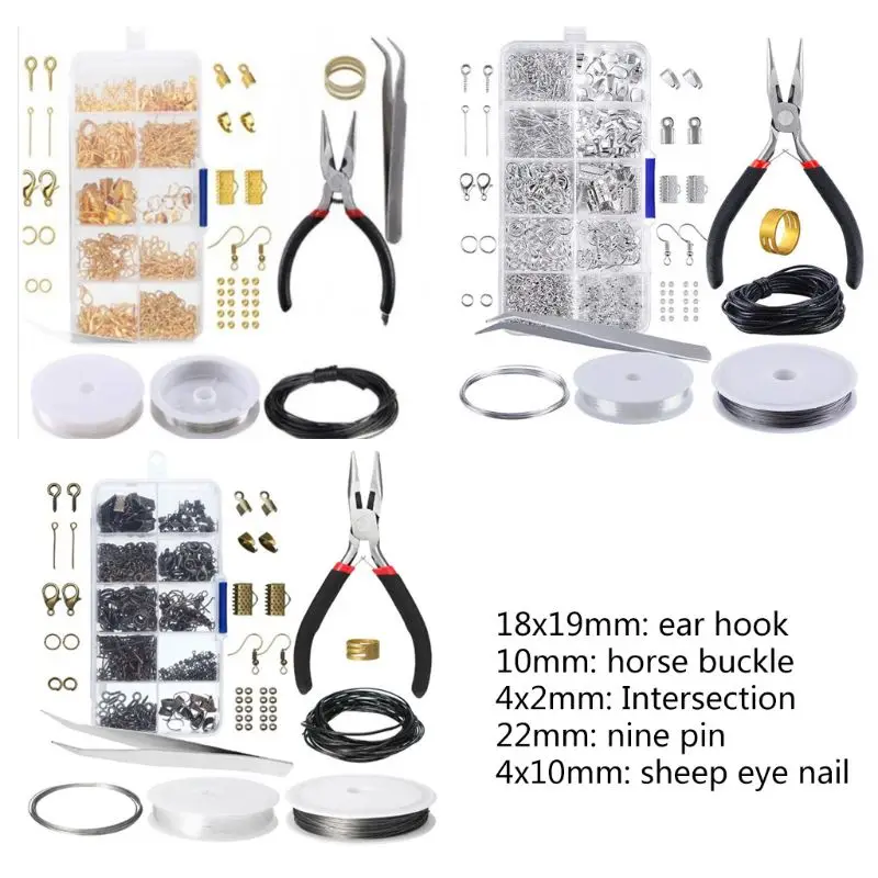 

10 Grids Metal Jewelry Making Repair Tool Accessories Findings DIY Necklace Materials Wires Beading Adults Supplies