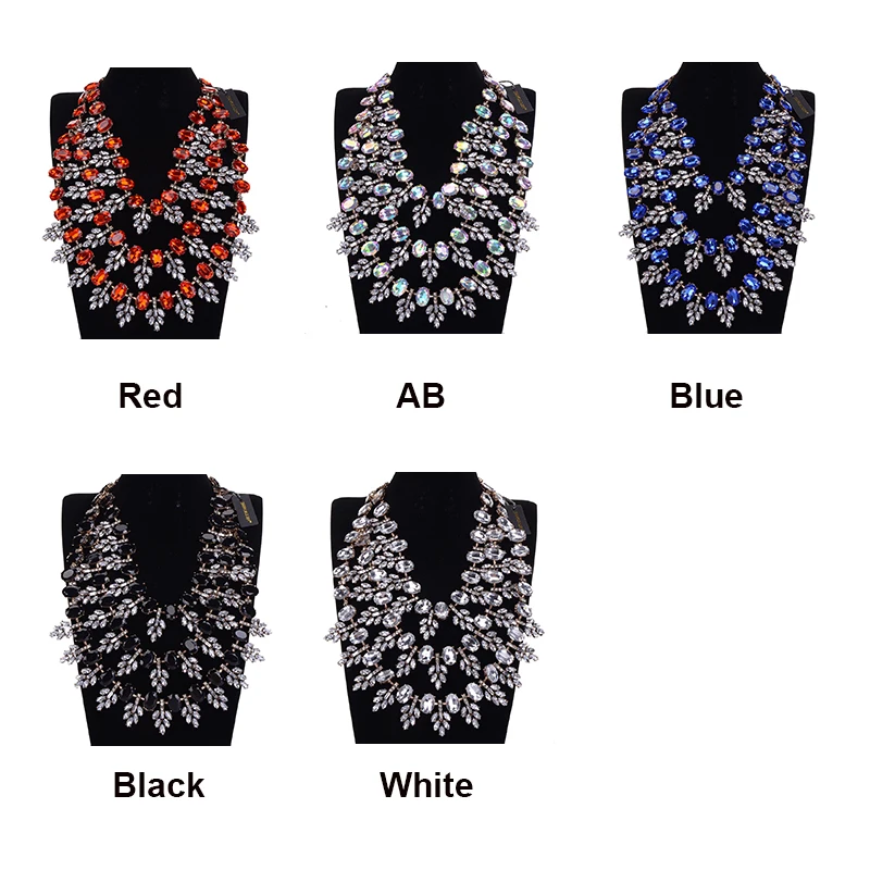 5 цветов хрустальные цветочные ожерелья винтажный чокер ошейник нагрудник