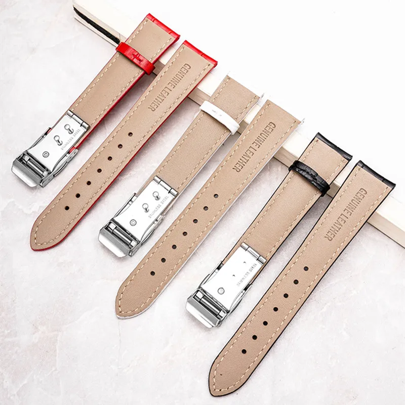 14mm 15mm 16mm 18mm Leather Watch Band Women Watch Strap Bracelet Steel Buckle Watchband for Casio Sheen Series 5012 5010 5023