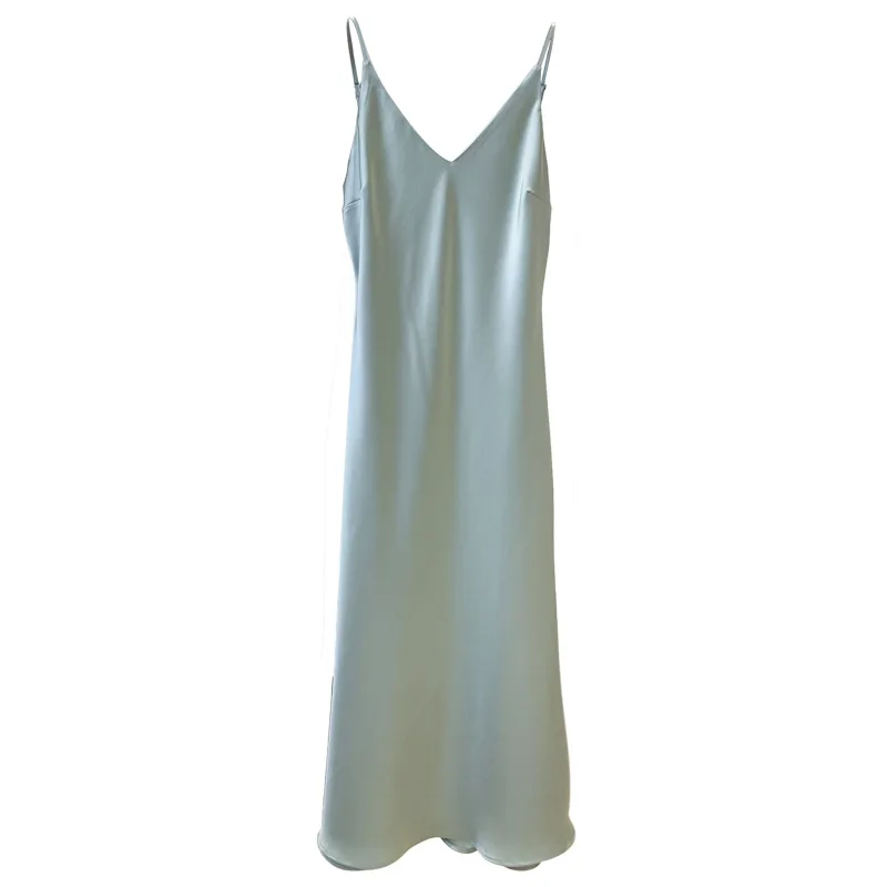

Satin v-neck adjustable suspender skirt temperament fried street elegant dress
