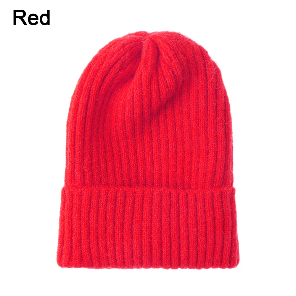 2-red Осенне-весенняя 1 шт. модная зимняя теплая шерстяная вязаная шапка унисекс для женщин и мужчин, вязаная Лыжная шапка, Очаровательная ветрозащитная шапка - Цвет: 2-red