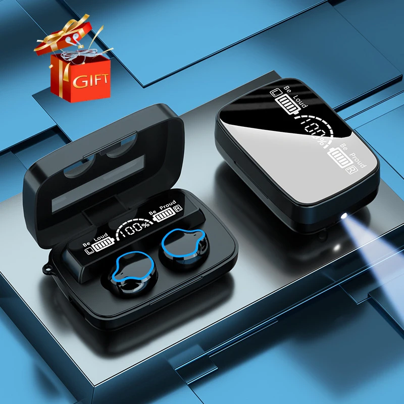 

Tws Wireless Headphones 5.0 Active Noise Cancelling Hi-fi Earphones Bluetooth Touch Earbuds Display Screen Led Flash