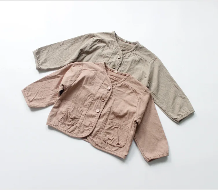 Куртка хлопковая льняная унисекс однотонная на осень |