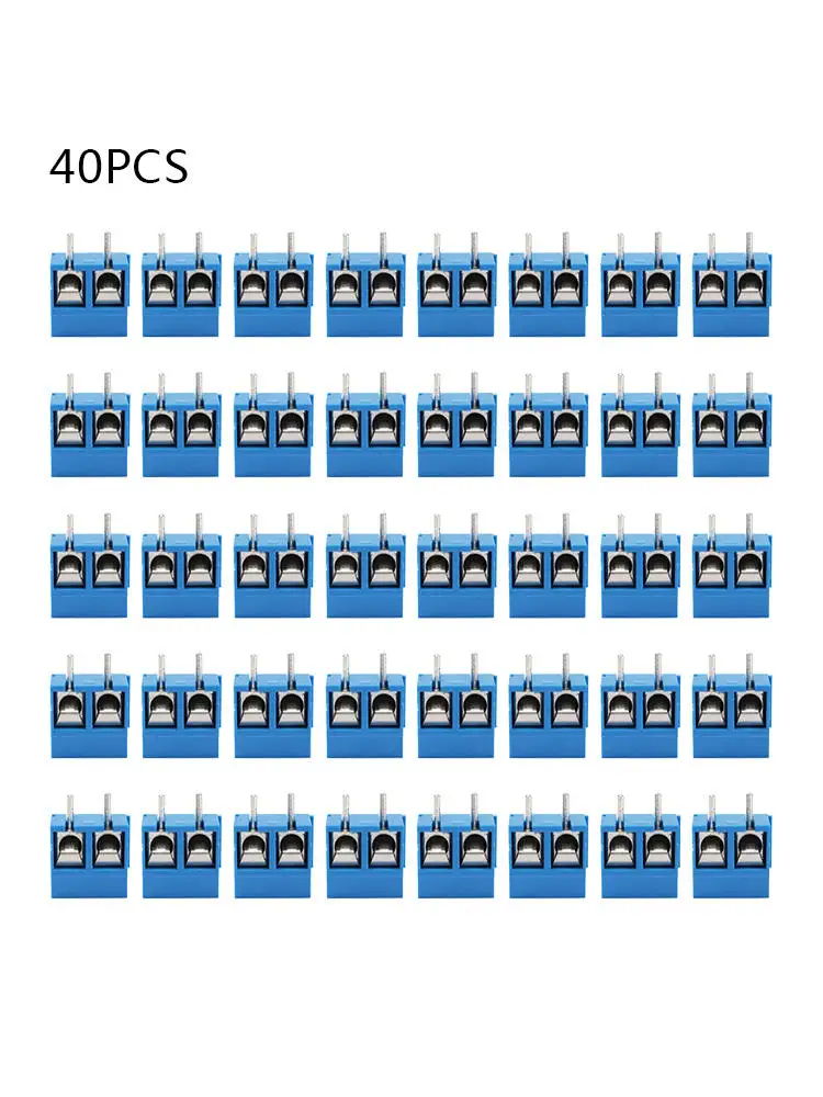 40pcs Blue High Quality 2-Pin Screw Terminal Block Connector 5.08mm Pitch Panel PCB Mount DIY | Обустройство дома