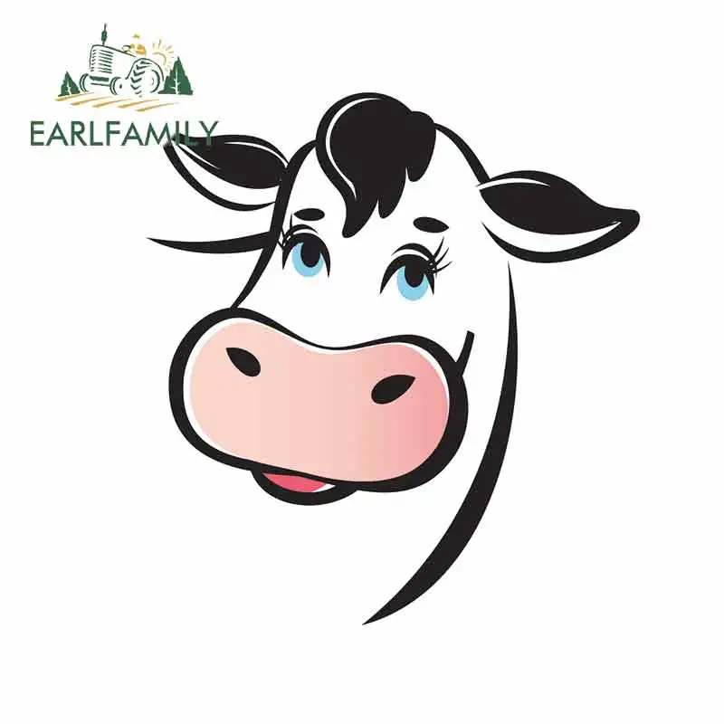 EARLFAMILY 13 см x 12 2 для счастливой коровы портрет очерченный символ личности Ван