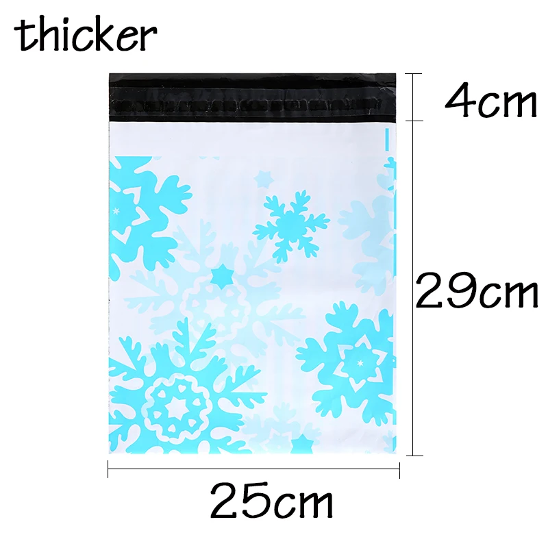 25x33cm Snowflake Фламинго Поли Мейлер клейкие Конверты Сумки Курьер Подарочный пакет пластиковые почтовые коробки для игрушек упаковка печатные сумки индивидуальный логотип - Цвет: 25x33cm Snowflake