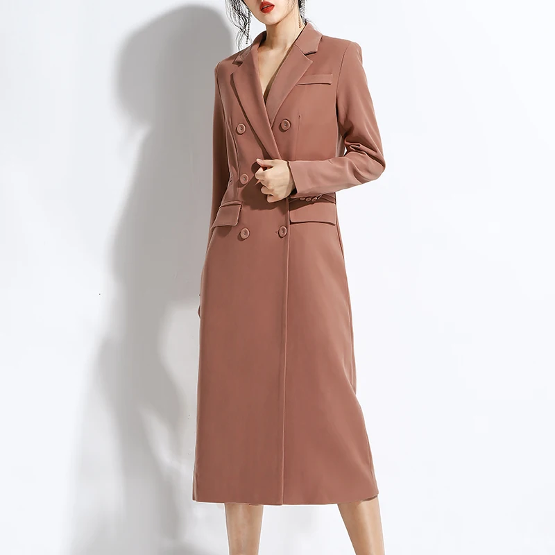 Женский костюм с длинным рукавом Max Spri двубортный облегающий пиджак v образным