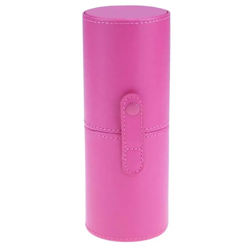 Кожаная Кисть для макияжа Ручка хранения пустой держатель Косметическая чаша