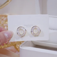 fashion personality irregular circle earring for women brilliant women exquisite student girlfriend jewelry accessories