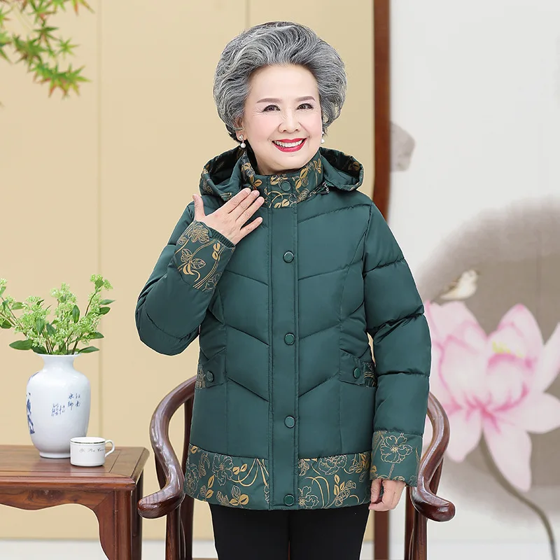 Хлопковое пальто для пожилых мам 60-70 зимние куртки 2019 новые толстые теплые с