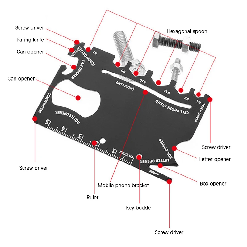 Multifunctional Credit Card Hunting Knife Outdoor Sports Camping Hiking SOS Survival Emergency Rescue Tools | Спорт и развлечения