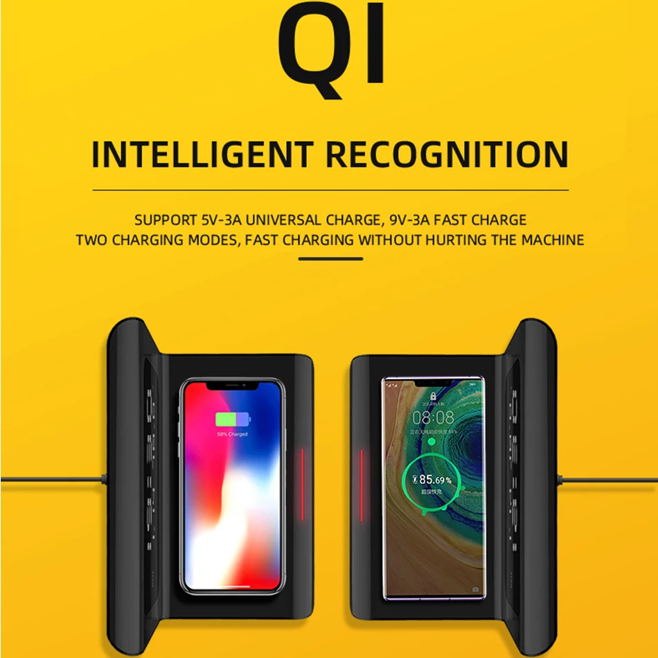 10 Вт Qi Беспроводное зарядное устройство беспроводной зарядный коврик термометр