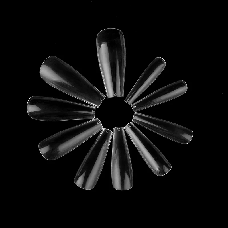 100 шт. длинные дневные прозрачные/белые/натуральные гробные накладные ногти с