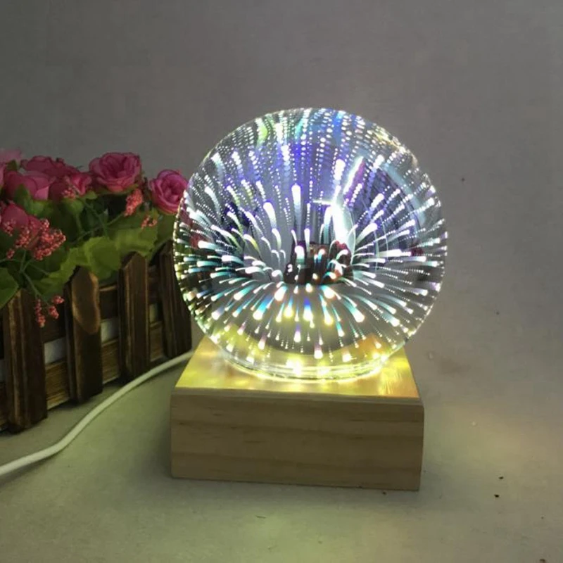 Новый Деревянный Цветной 3D светильник магический проектор шар лампа Usb источник