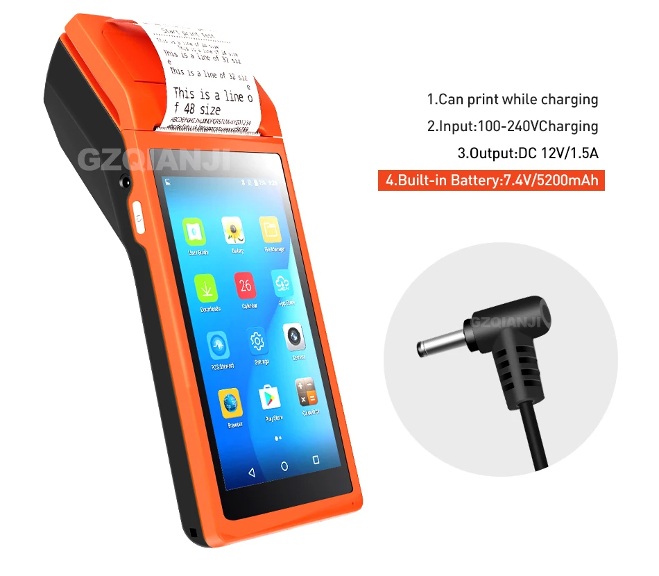 Handheld Terminal Android Rugged PDA Barcode Camera Scanner Pos terminal built in thermal bluetooth printer 58mm Data Collector